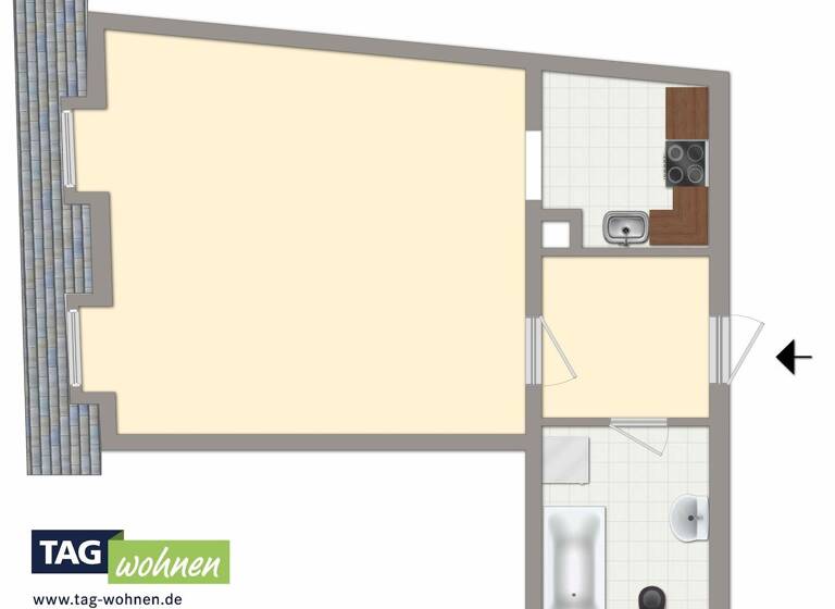 Studio zur Miete 216 € 1 Zimmer 38,5 m² 4. Geschoss Obermarkt 14 Döbeln 04720