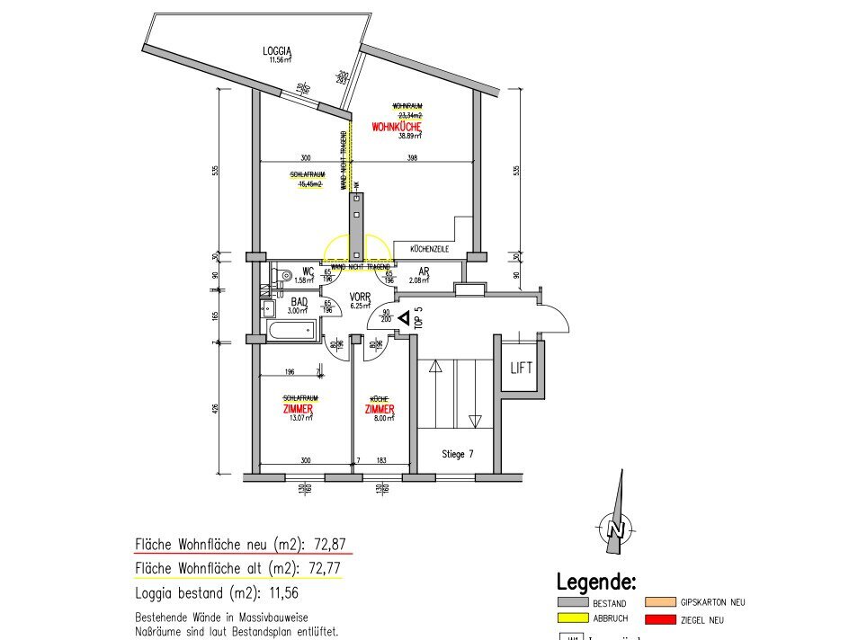 Terrassenwohnung zum Kauf 489.000 € 3 Zimmer 72,9 m²<br/>Wohnfläche 2.<br/>Geschoss Wien 1200