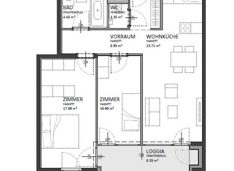 Wohnung zum Kauf 477.000 € 3 Zimmer 74,8 m² 7. Geschoss Josef-Deutsch-Strasse 5 Wien 1100