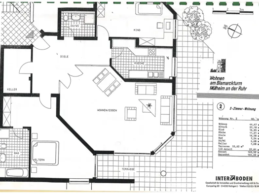 Terrassenwohnung zur Miete 1.500 € 3 Zimmer 129 m² frei ab sofort Bismarckstraße 50 Holthausen Mülheim an der Ruhr 45470