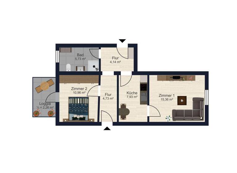 Wohnung zum Kauf 79.000 € 2 Zimmer 51,1 m² 1. Geschoss Arnhofen Abensberg 93326