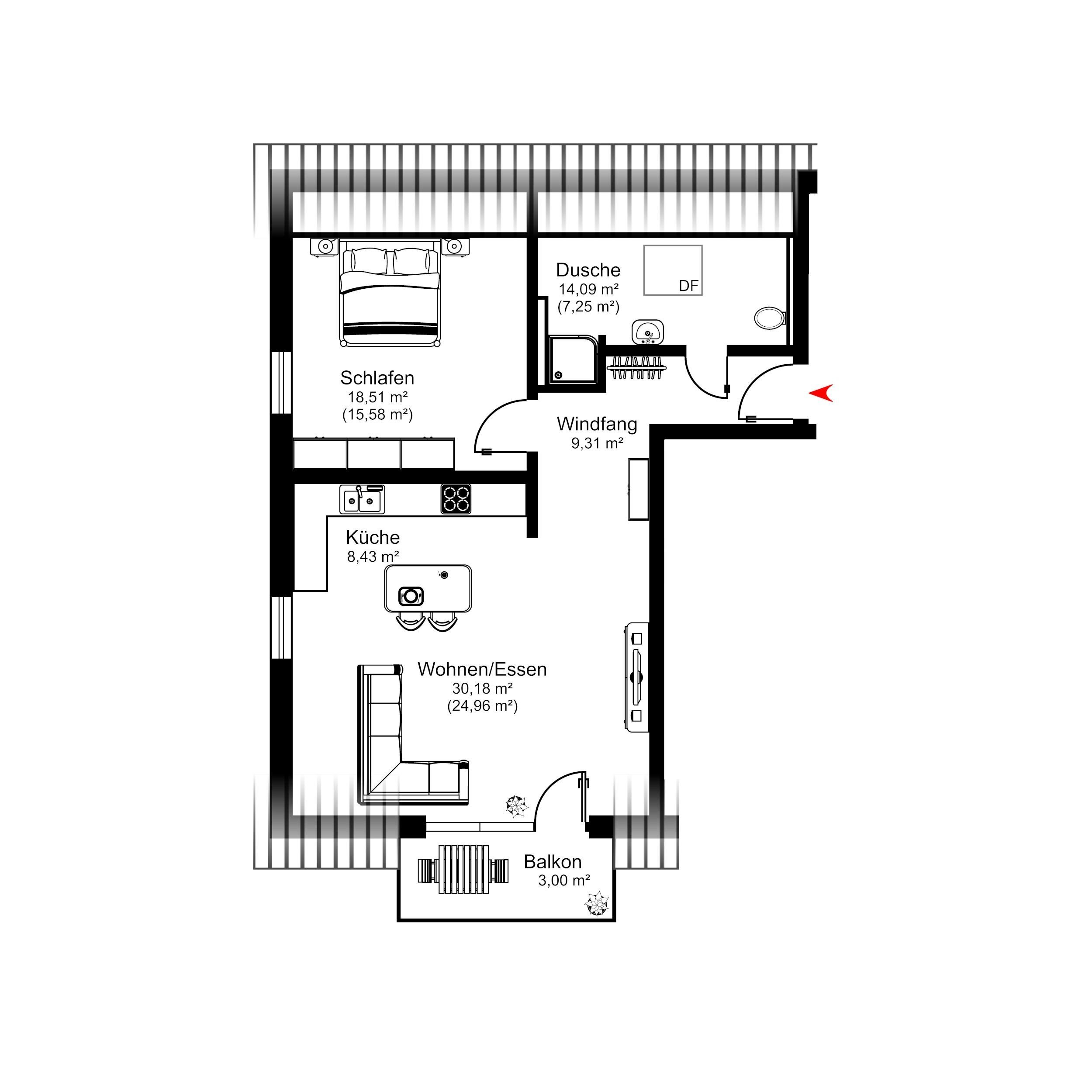 Wohnung zum Kauf provisionsfrei 338.600 € 2 Zimmer 68,5 m²<br/>Wohnfläche 2.<br/>Geschoss Scheffelstraße 70a Bad Dürrheim Bad Dürrheim 78073