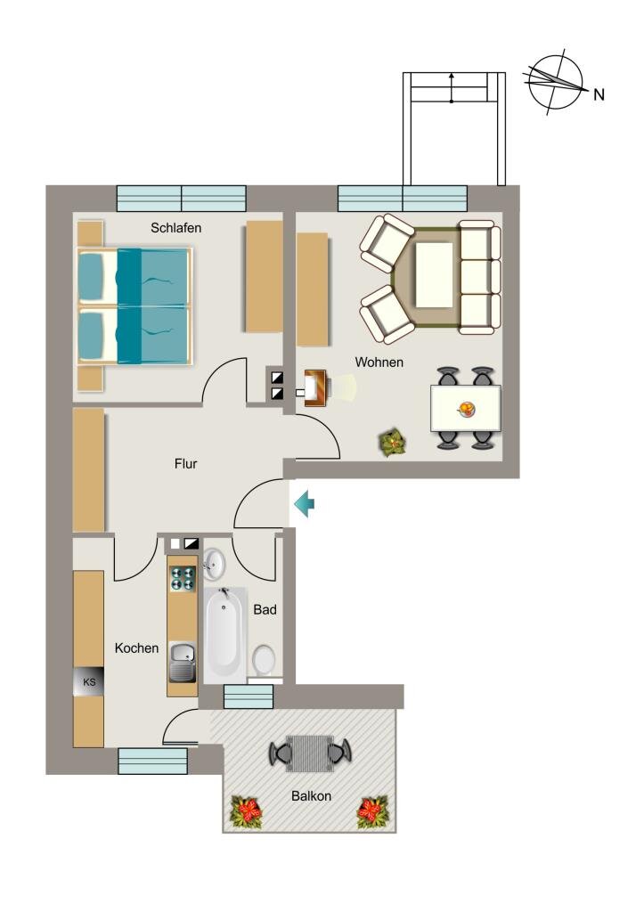 Wohnung zur Miete 458 € 2,5 Zimmer 51,7 m²<br/>Wohnfläche 1.<br/>Geschoss 01.01.2025<br/>Verfügbarkeit Hertener Straße 89 Resse Gelsenkirchen 45892