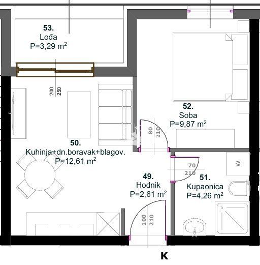 Wohnung zum Kauf 125.200 € 2 Zimmer 36 m²<br/>Wohnfläche 2.<br/>Geschoss Medulin 52203