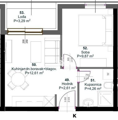 Wohnung zum Kauf 125.200 € 2 Zimmer 36 m² 2. Geschoss Medulin 52203