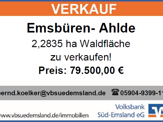 Landwirtschaftliche Fläche zum Kauf 79.500 € 22.835 m² Grundstück Emsbüren 48488
