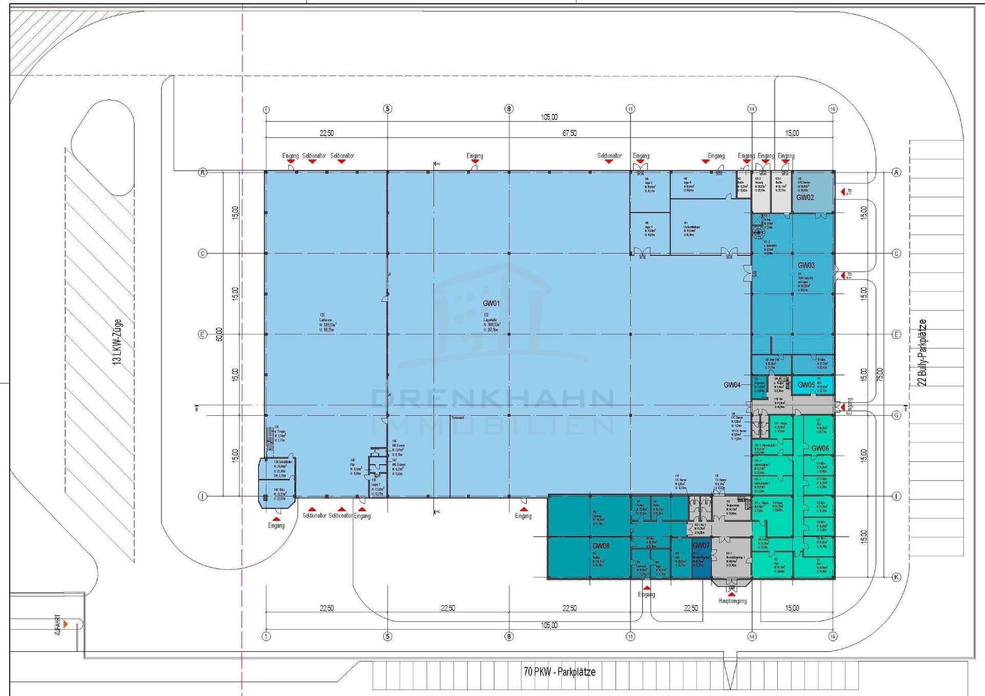 Lagerhalle zur Miete 3 € 5.496,9 m²<br/>Lagerfläche ab 20 m²<br/>Teilbarkeit Am Mühlenberg 8 Ziesendorf Ziesendorf 18059