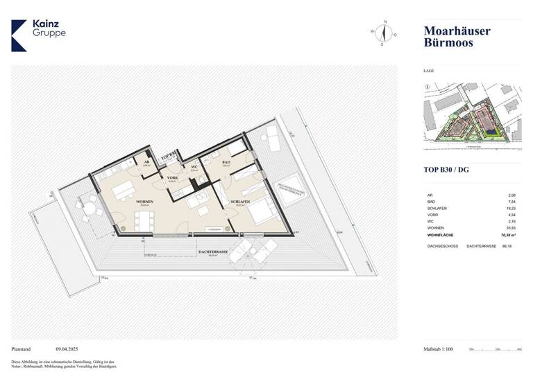 Wohnung zum Kauf - Erstbezug 363.000 € 2 Zimmer 70,4 m² Bürmoos 5111
