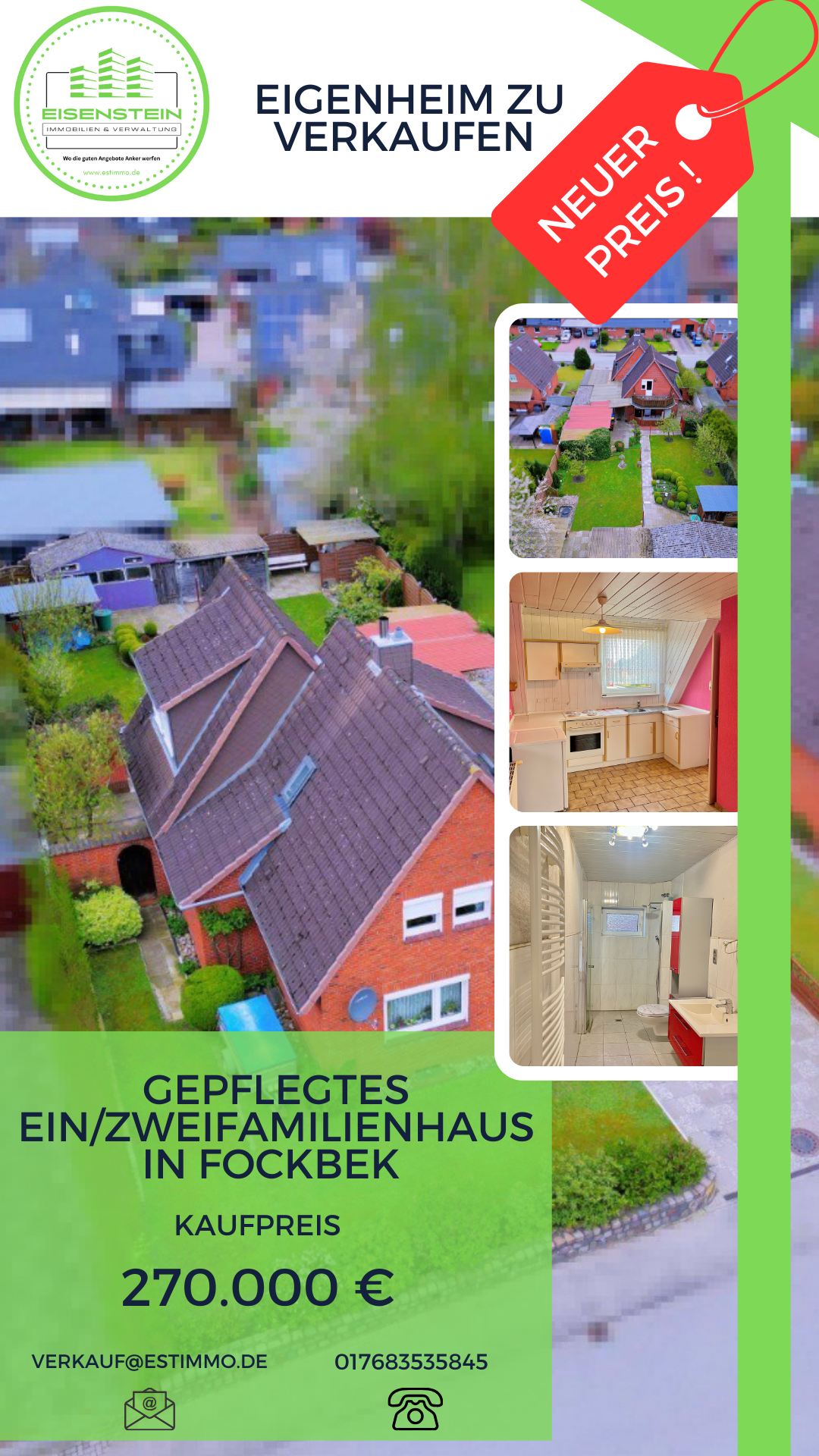 Mehrfamilienhaus zum Kauf 270.000 € 5 Zimmer 204 m²<br/>Wohnfläche 620 m²<br/>Grundstück Nachtigallen Weg 16 Fockbek 24787