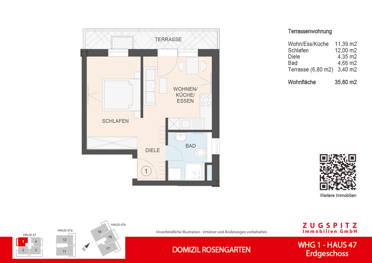 Terrassenwohnung zum Kauf 393.000 € 2 Zimmer 35,7 m²<br/>Wohnfläche EG<br/>Geschoss Garmisch Garmisch-Partenkirchen 82467