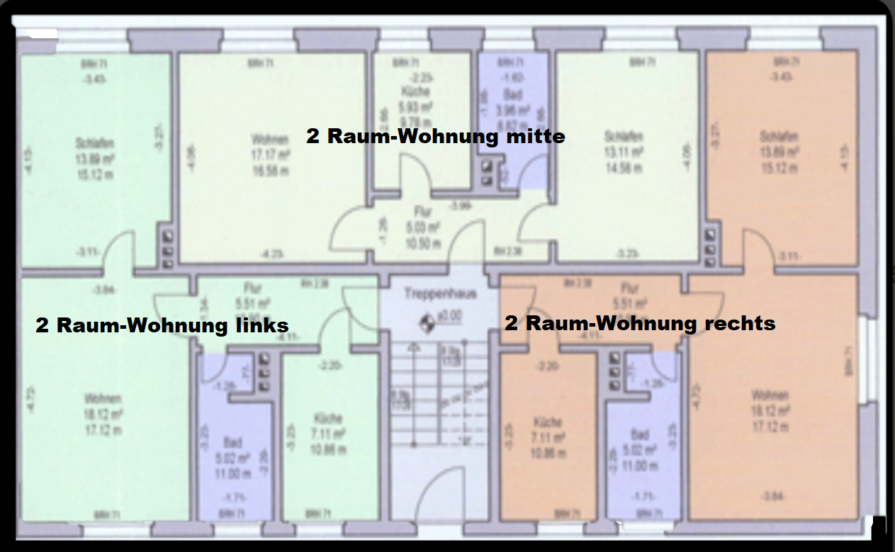 Wohnung zur Miete 287 € 2 Zimmer 47,9 m²<br/>Wohnfläche 1.<br/>Geschoss ab sofort<br/>Verfügbarkeit Blücherstraße 12 b Bad Düben Bad Düben 04849