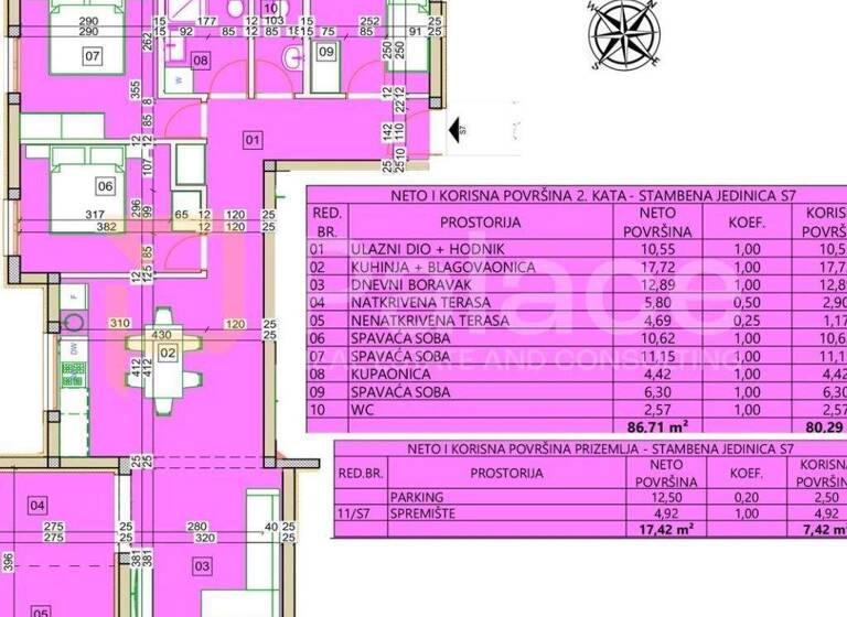 Wohnung zum Kauf 298.000 € 3 Zimmer 87 m² 2. Geschoss Vodice