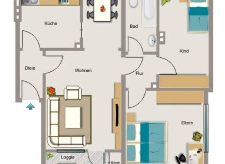 Wohnung zur Miete 622 € 3,5 Zimmer 65,5 m² EG Traarer Straße 205 Gartenstadt Krefeld 47829