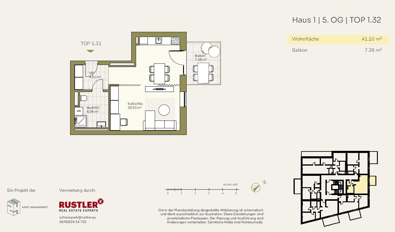 Wohnung zur Miete 421 € 1 Zimmer 41,1 m²<br/>Wohnfläche 01.09.2025<br/>Verfügbarkeit Graz 8054