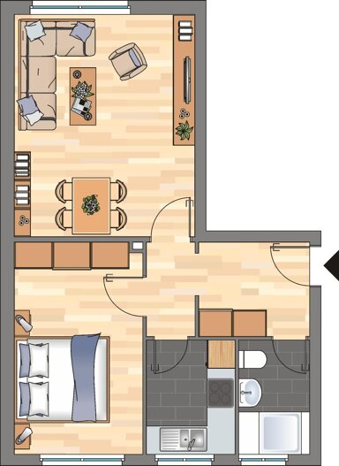 Wohnung zur Miete 439 € 2 Zimmer 44,5 m² 1. Geschoss frei ab 15.12.2024 Eschenweg 24 Zeven Zeven 27404