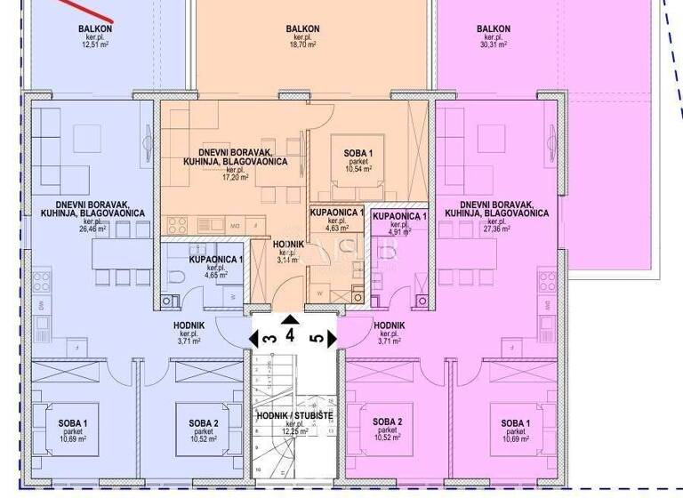 Wohnung zum Kauf 224.000 € 3 Zimmer 68 m² 1. Geschoss Povljana Povljana