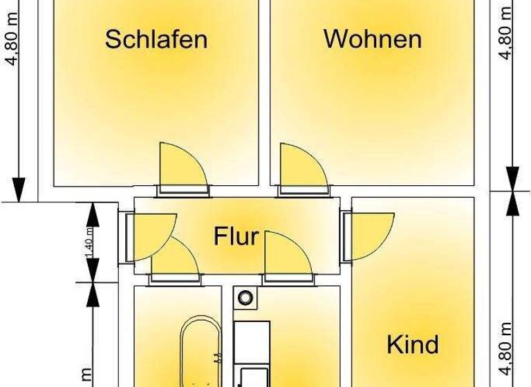 Wohnung zur Miete 478 € 3 Zimmer 59,7 m² 1. Geschoss Robert-Hiller-Str. 6 Pausa Pausa-Mühltroff 07952