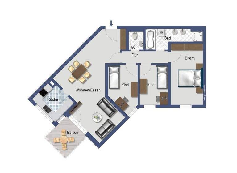 Wohnung zum Kauf provisionsfrei 308.000 € 4 Zimmer 83,7 m² EG Schießrainweg 12 Weil der Stadt 71263