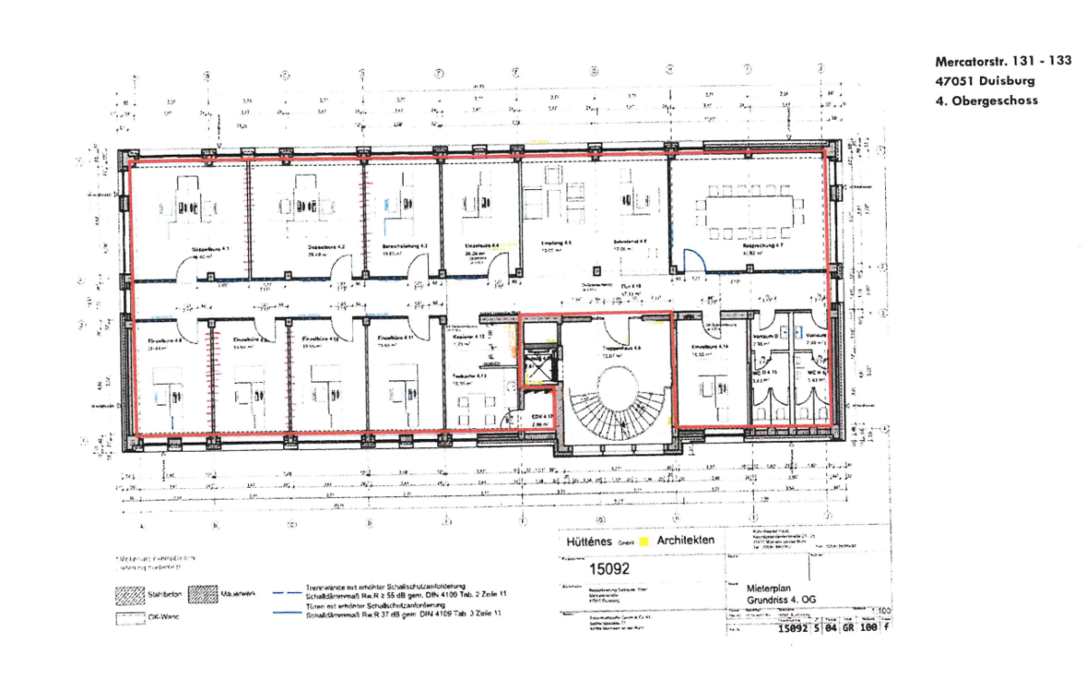 Bürofläche zur Miete provisionsfrei 13,50 € 407 m²<br/>Bürofläche ab 407 m²<br/>Teilbarkeit Dellviertel Duisburg 47051