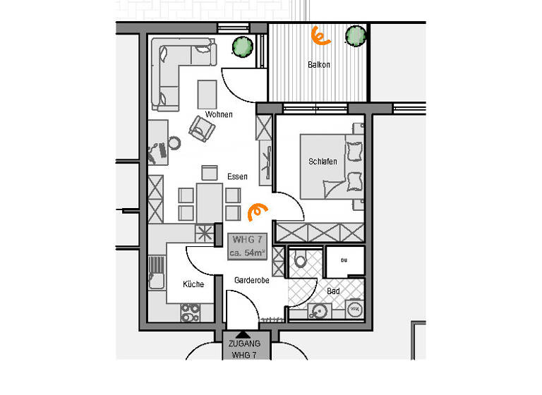 Wohnung zum Kauf 251.600 € 2 Zimmer 54,1 m²<br/>Wohnfläche 1.<br/>Geschoss 01.09.2026<br/>Verfügbarkeit Mainhardt Mainhardt 74535
