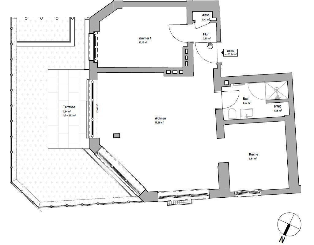 Terrassenwohnung zum Kauf provisionsfrei 649.000 € 2 Zimmer 63,9 m²<br/>Wohnfläche EG<br/>Geschoss ab sofort<br/>Verfügbarkeit Preystraße 22 Winterhude Hamburg 22303