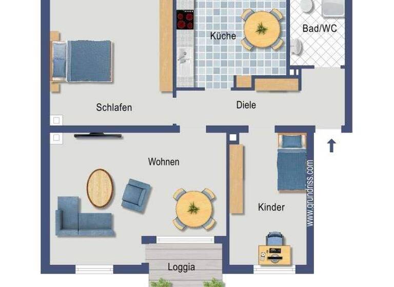 Wohnung zum Kauf provisionsfrei 249.000 € 3 Zimmer 77,3 m² EG Frankenstraße 16 Gremberghoven Köln 51148
