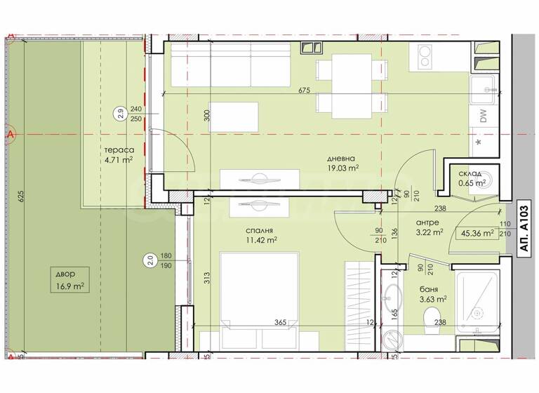 Studio zum Kauf 68.500 € 2 Zimmer 57 m² Ravda
