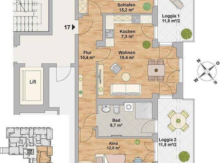 Wohnung zur Miete 1.440 € 3 Zimmer 84,8 m² 1. Geschoss frei ab sofort Leipziger Vorstadt Dresden 01097