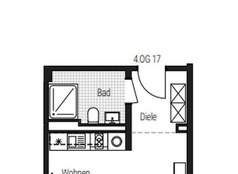 Studio zur Miete - Erstbezug 680 € 1 Zimmer 25,3 m² 2. Geschoss Steinbühler Straße 4-6 Tafelhof Nürnberg 90443