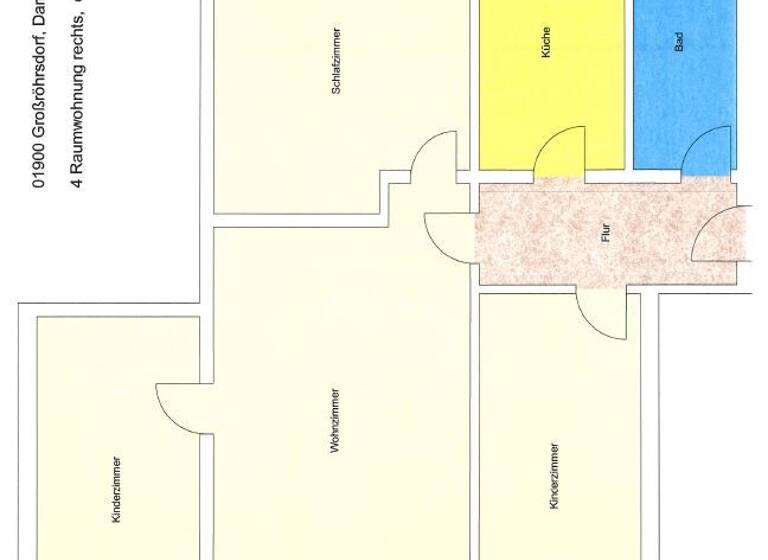 Wohnung zur Miete 469 € 4 Zimmer 67 m² EG Damaschkestraße 15 Großröhrsdorf 01900