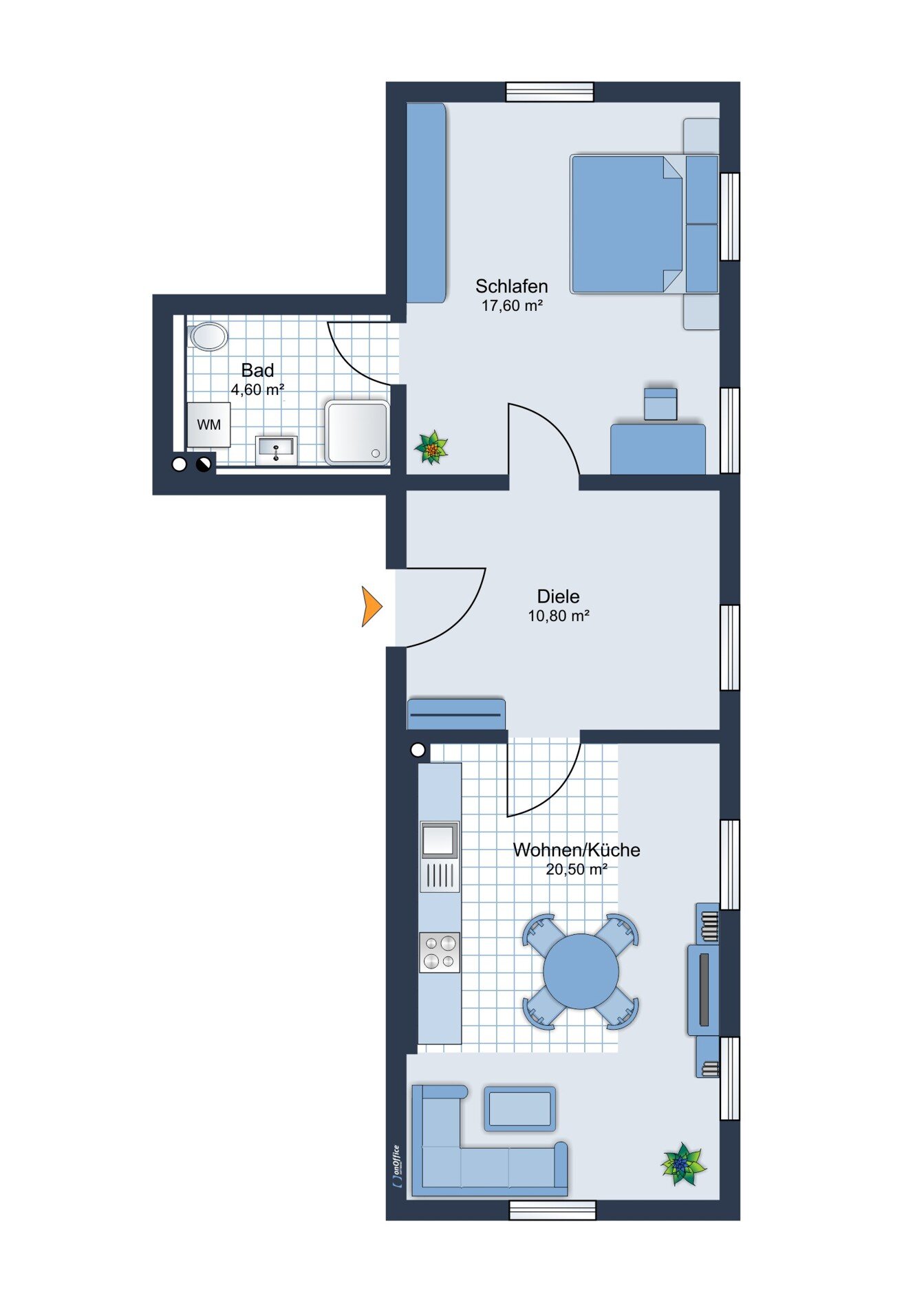 Wohnung zur Miete 650 € 2 Zimmer 53,3 m²<br/>Wohnfläche 1.<br/>Geschoss ab sofort<br/>Verfügbarkeit Wiesenfelden Wiesenfelden 94344