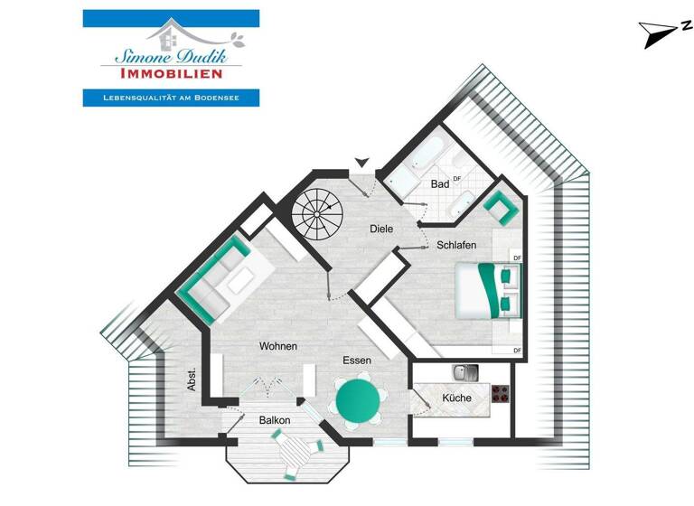 Maisonette zum Kauf 485.000 € 3,5 Zimmer 119 m² Geschoss 2/3 frei ab sofort Kressbronn Kressbronn am Bodensee 88079
