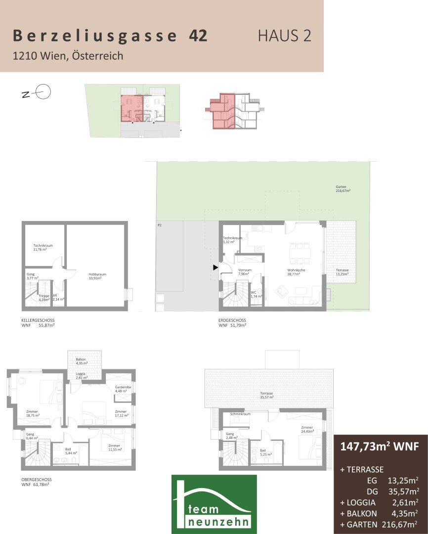 Doppelhaushälfte zum Kauf 879.001 € 5 Zimmer 147,1 m²<br/>Wohnfläche Berzeliusgasse 42 Wien 1210