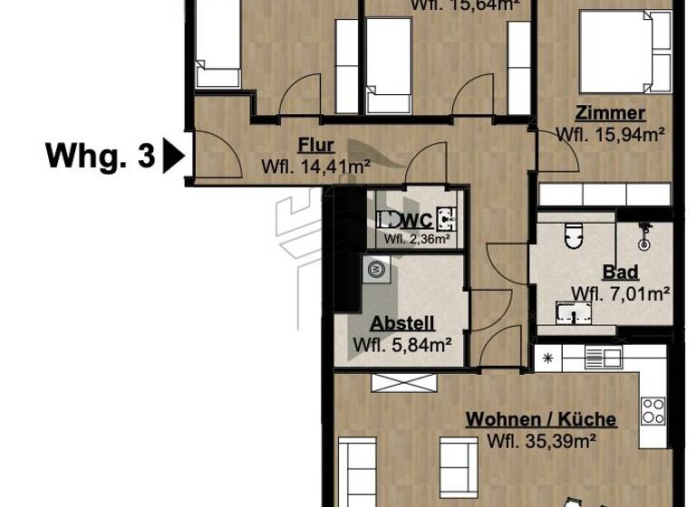 Wohnung zur Miete - Erstbezug 1.475 € 4 Zimmer 117 m² 1. Geschoss frei ab 01.04.2026 Lingen 49808