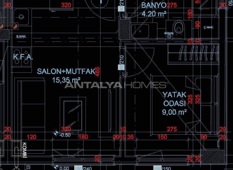 Studio zum Kauf 80.000 € 2 Zimmer 40 m² EG Antalya 07050