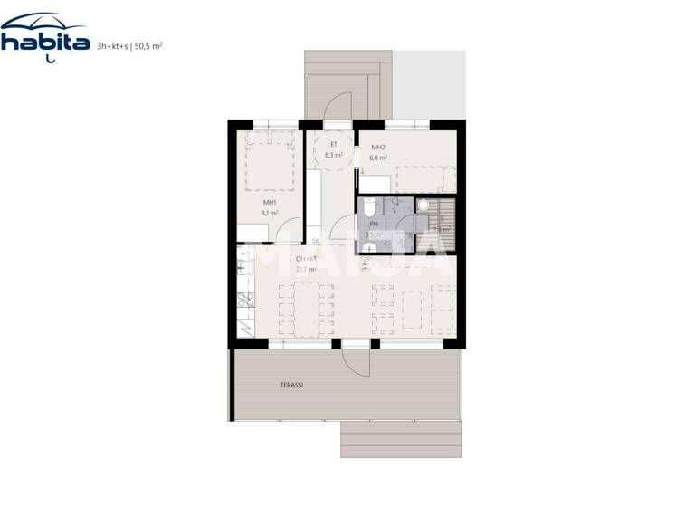 Reihenmittelhaus zum Kauf 179.031 € 3 Zimmer 50,5 m² Helukantie 1-3 Kolari 95970