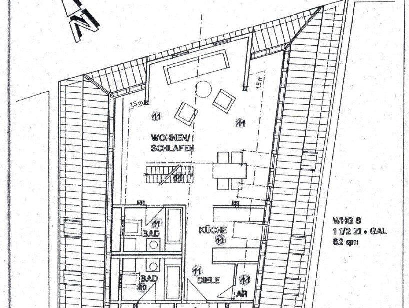 Wohnung zum Kauf 125.000 € 1,5 Zimmer 62 m²<br/>Wohnfläche 2.<br/>Geschoss Marktplatz 18 Vahingen Vaihingen an der Enz 71665