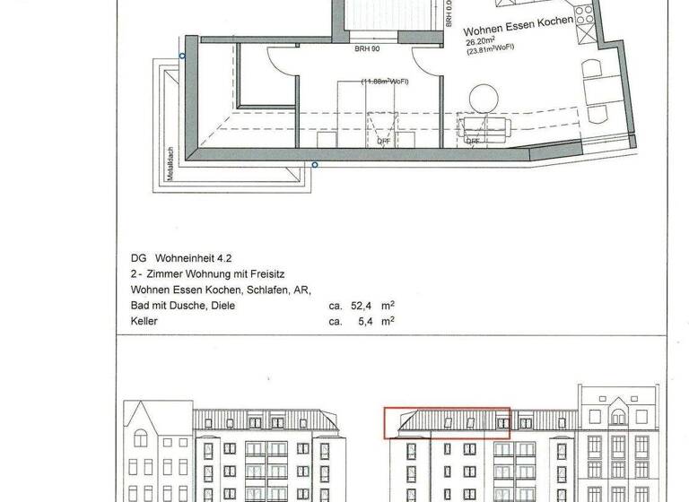 Wohnung zur Miete 744 € 2 Zimmer 62 m² 4. Geschoss frei ab sofort Friedrichstr. 1 Zentrum Iserlohn 58636