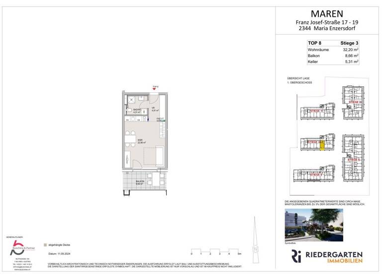 Studio zum Kauf - Erstbezug 249.000 € 1 Zimmer 32,4 m² 1. Geschoss Franz Josef-Straße 17-19 Maria Enzersdorf 2344
