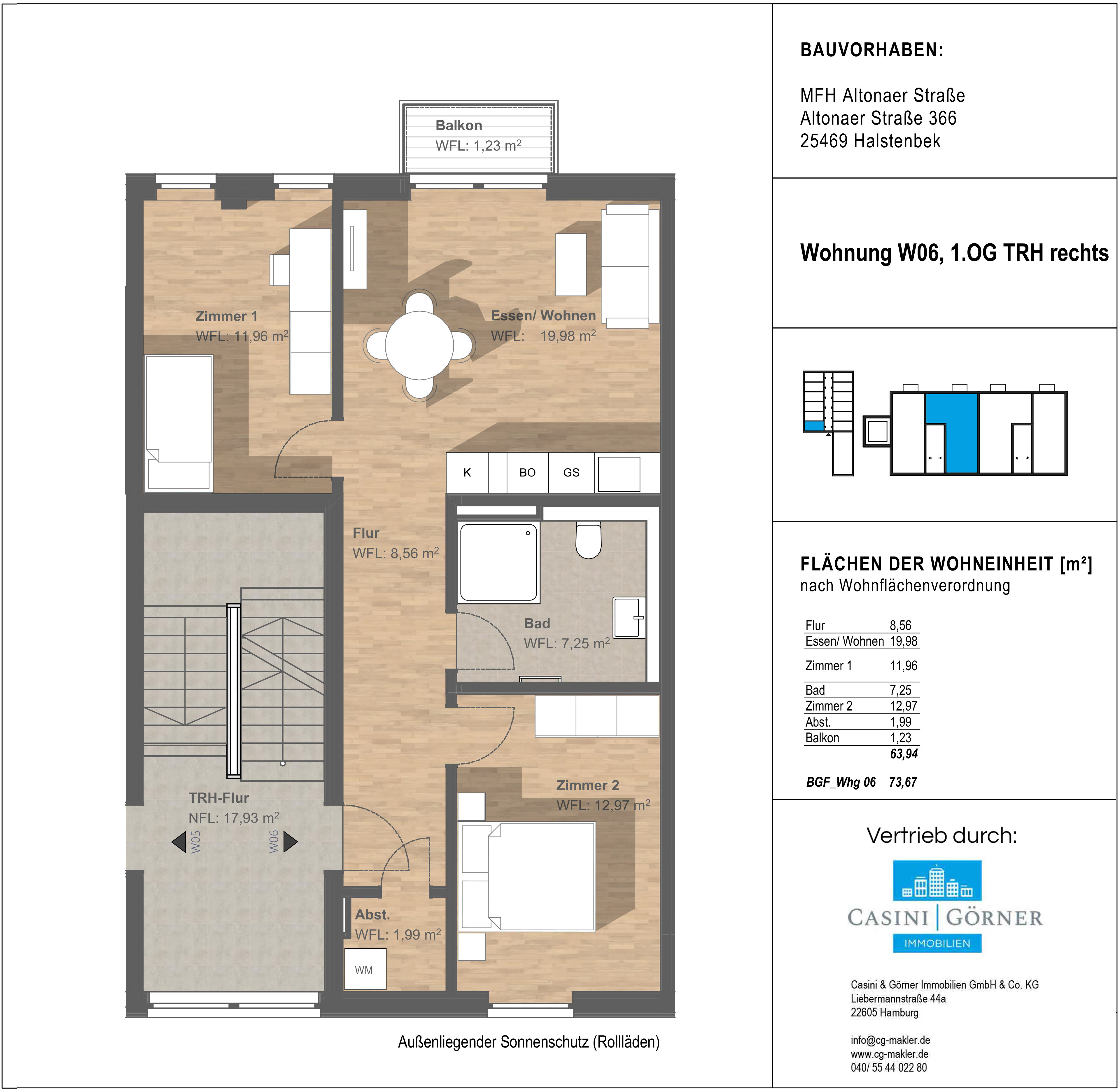 Wohnung zum Kauf provisionsfrei 389.000 € 3 Zimmer 64 m²<br/>Wohnfläche 1.<br/>Geschoss Halstenbek 25469