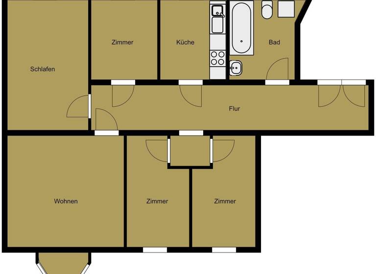 Wohnung zur Miete 540 € 5 Zimmer 98,3 m²<br/>Wohnfläche 2.<br/>Geschoss ab sofort<br/>Verfügbarkeit Wittigstraße 18 Meißen Meißen 01662