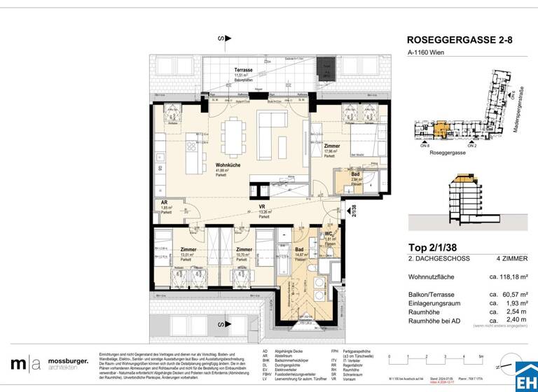 Wohnung zum Kauf - Erstbezug 1.058.600 € 4 Zimmer 118,2 m² Roseggergasse Wien 1160