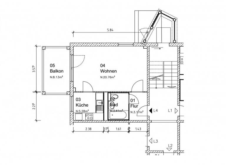 Studio zur Miete 217 € 1 Zimmer 36,1 m² 2. Geschoss frei ab 01.06.2026 Bruno-Beye-Ring 47 Neu Olvenstedt Magdeburg 39130