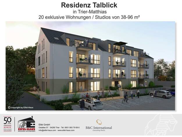 Wohnung zum Kauf - Erstbezug provisionsfrei 446.249 € 3 Zimmer 93,3 m² Weismark-Feyen Trier 54296