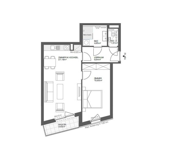 Wohnung zum Kauf - Erstbezug 373.230 € 2 Zimmer 54,8 m² 1. Geschoss Wien 1210