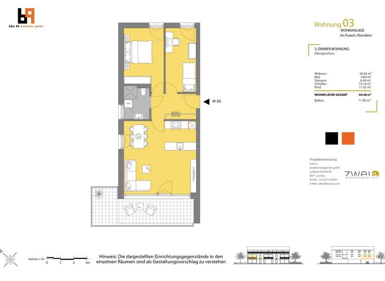 Wohnung zum Kauf - Erstbezug 3 Zimmer 64,5 m² Im Forach 10 Dornbirn 6850