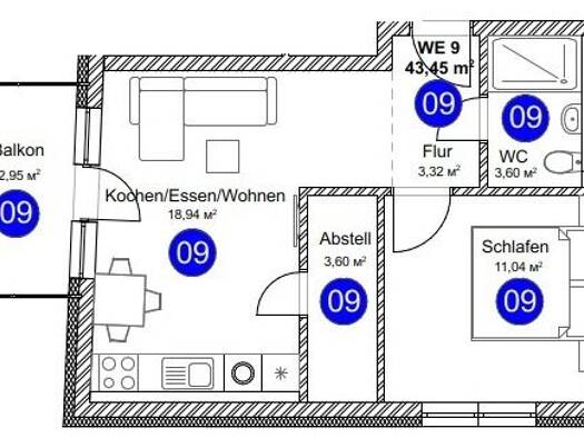 Wohnung zum Kauf provisionsfrei 169.000 € 2 Zimmer 43,5 m² 1. Geschoss frei ab 01.12.2026 Pfullendorf Pfullendorf 88630