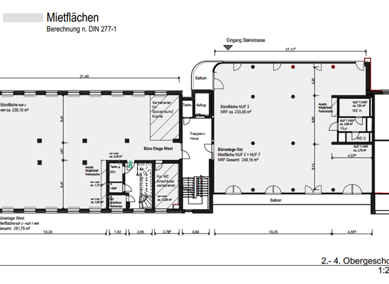 Büro zur Miete provisionsfrei 233 m² Bürofläche teilbar von 233 m² bis 3.020 m² Schneckenburgstraße 46 Petershausen Konstanz 78467
