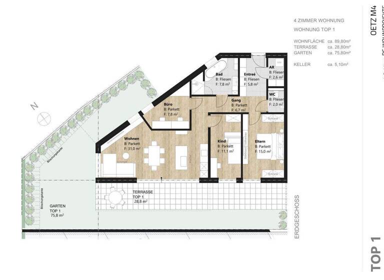 Wohnung zum Kauf provisionsfrei 590.000 € 4 Zimmer 89,8 m² EG Oetz 6433