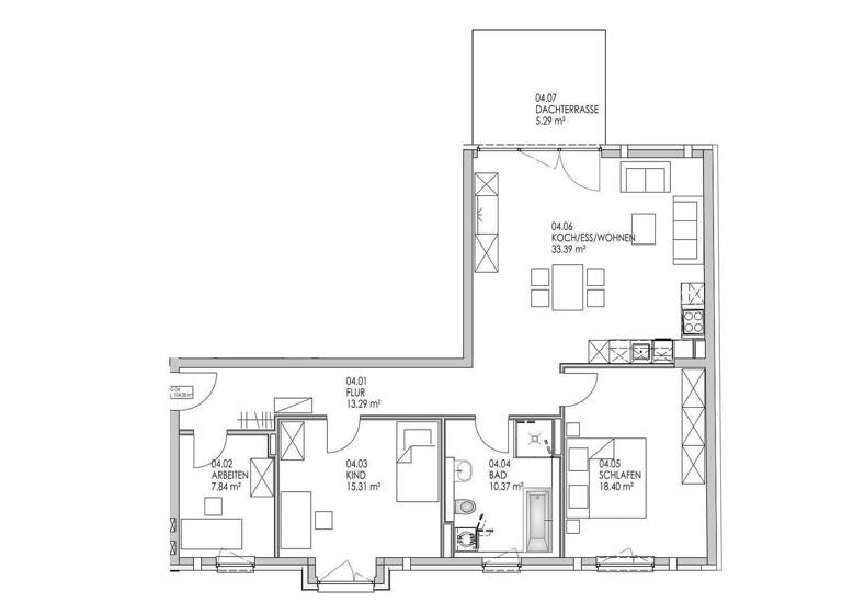 Wohnung zur Miete - Erstbezug 1.600 € 4 Zimmer 103,9 m² 1. Geschoss frei ab 15.05.2026 Bieber Offenbach 63073